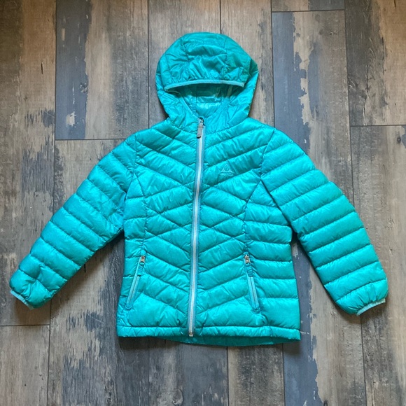 Gerry Weber Other - Gerry Fill Power 650 Lightweight Down Puffer Jacket Coat Youth Sz 7/8 Aqua Teal